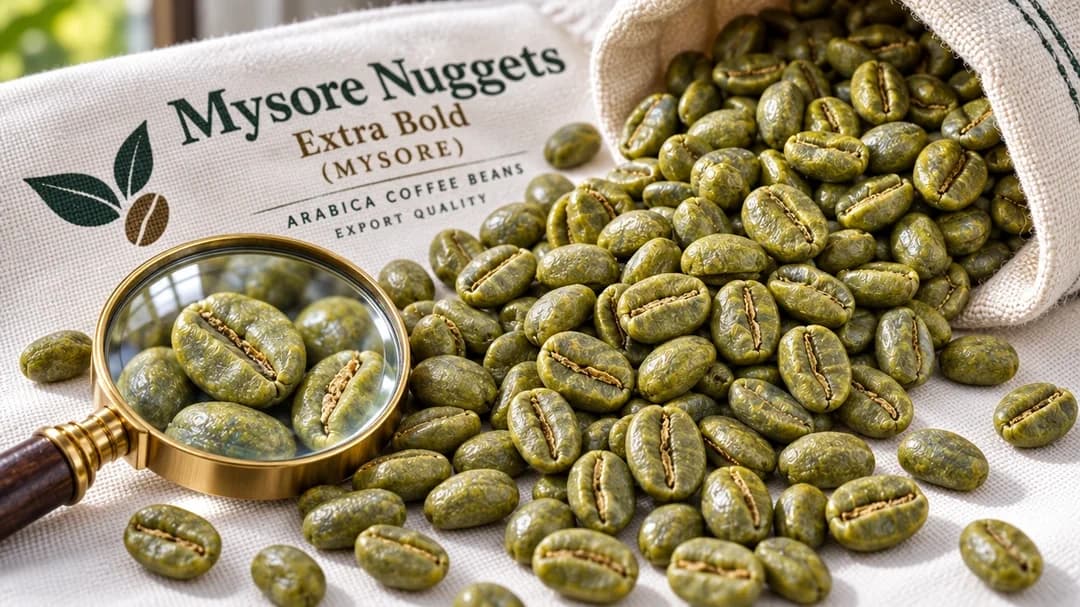 Extra-bold washed Arabica Mysore Nuggets green coffee beans